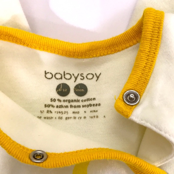 Two Babysoy One Piece Snap Footie Sleeper Pajamas Size 6-12 Months - Picture 5 of 6